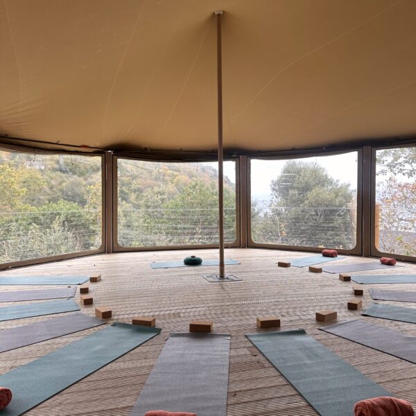 Heated stretch tent with ocean views